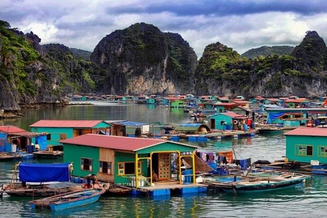 1 Day Boat Tour: HaLong Bay, Lan Ha Bay, Natural Beach and Full Moon Party - The floating village on the way back