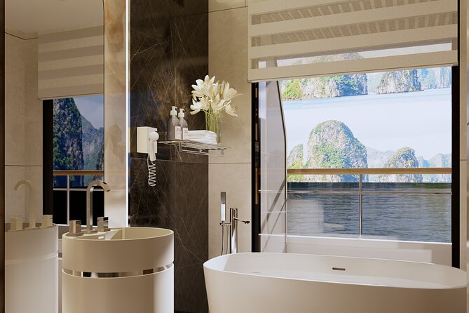 2 Day 1 Night Luxury Azura Cruise through Halong & Lan Ha Bay - Sunset from the sundeck and a full evening onboard