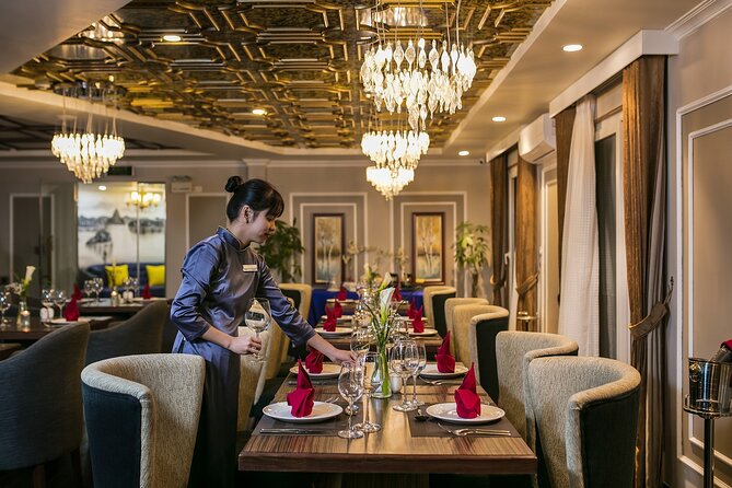 2 Days Era Cruise in Halong Bay and Lan Ha Bay from Hanoi - Sunset, dinner, and an evening onboard