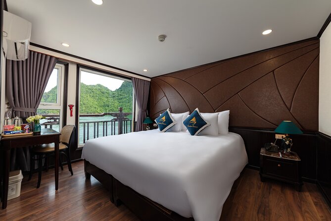 [2D1N] Halong Amanda Cruise - Luxury Unique Cruise on Bay - Trinh Nu Beach, kayaking, and bamboo boats
