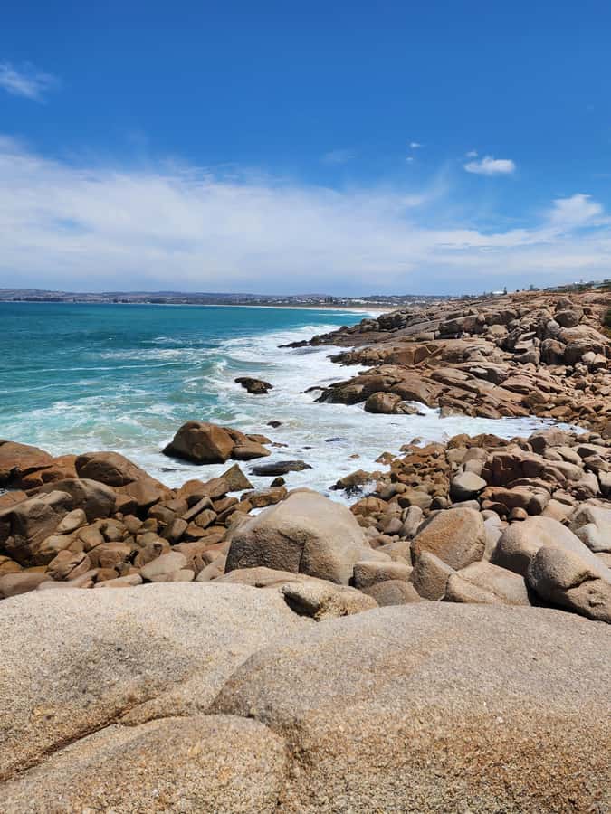 Adelaide: McLaren Vale, Port Elliot & Victor Harbor Tour - Boomer Beach, rocks, surf, and possible wildlife