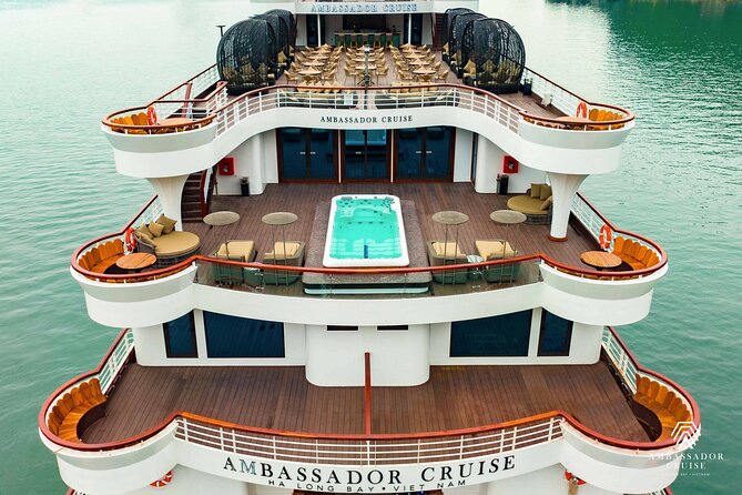 Ambassador Cruise The Largest Day Cruise in Halong Bay - Titop Island, swimming, and the 360-degree view