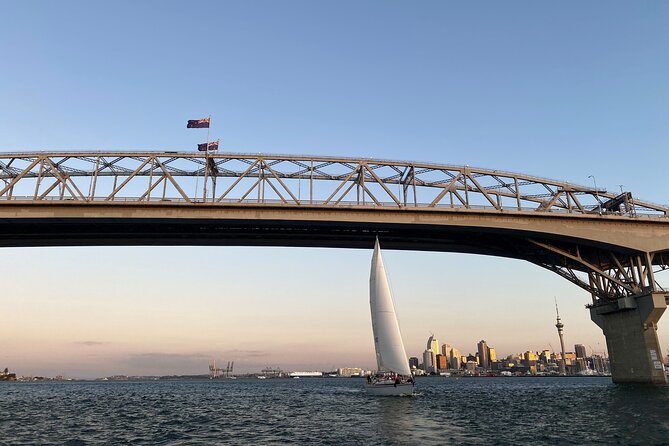Auckland Harbour Sailboat Cruise Including Three Course Dinner - Crossing Waitemata Harbour under sail