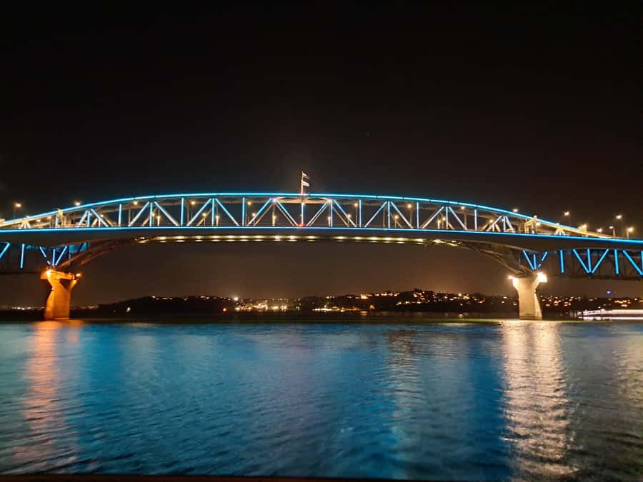 Auckland: Nightlights Harbour Cruise with Canapés and Drink - Under the Harbour Bridge