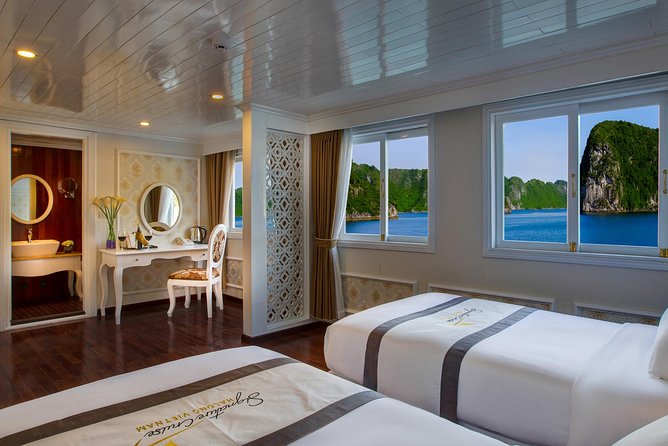 Bai Tu Long bay Luxury Cruise 2D/1N: Less touristy places, Kayaking, full meals - Your cabin: private, useful, and not over-sold
