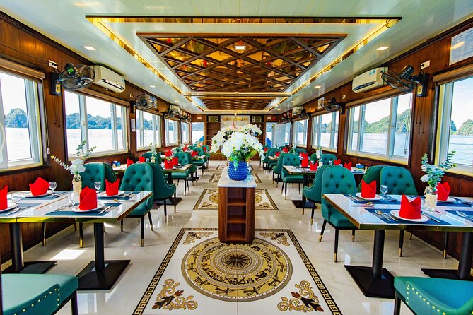 Best seller Halong Bay Day Cruise - Boarding the boat and eating lunch among the karsts