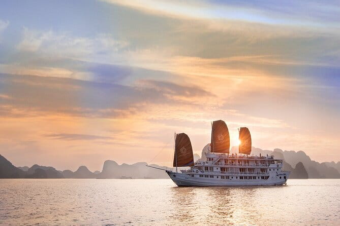 Carnival Cruise: Halong Luxury Cruise Day Trip -Swim, Kayak, Cave - The sunset party gives the ride a softer finish