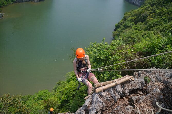 Cat Ba Abseiling Tour - Explore The Biggest Lagoon of Lan Ha Bay - Kayaking beneath the karst cliffs
