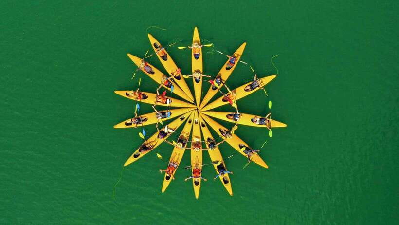 Cat Ba: Sunset on Lan Ha Bay with Sunset Party - The sunset party from 5:00 to 5:45 PM