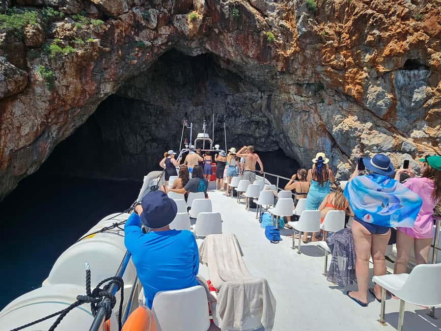 Chania:Souda Bay Cruise to Sea Caves & Beaches with pick up - Key points at a glance