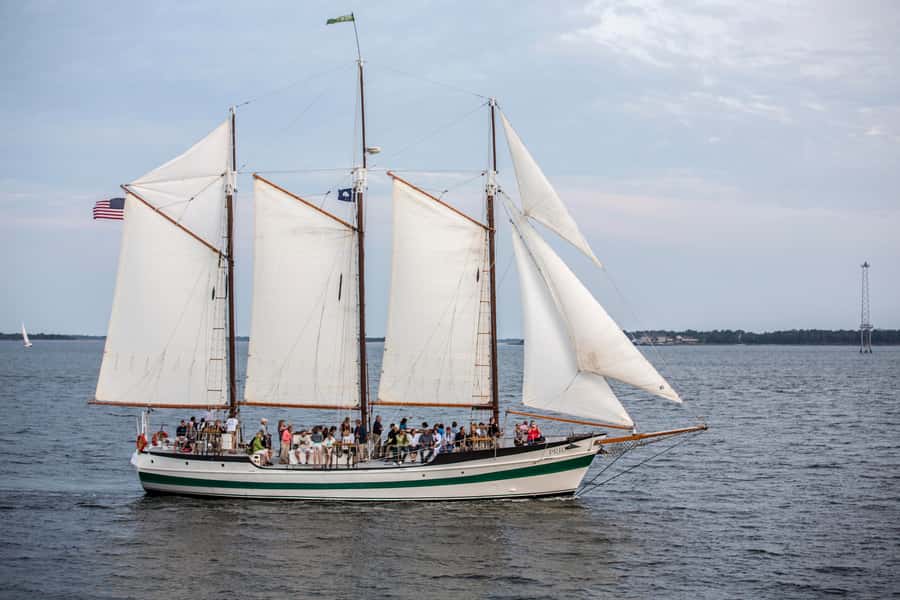 Charleston: Schooner Sailing Harbor Tour & Dolphin Watch - Setting out from Aquarium Wharf on the Schooner Pride