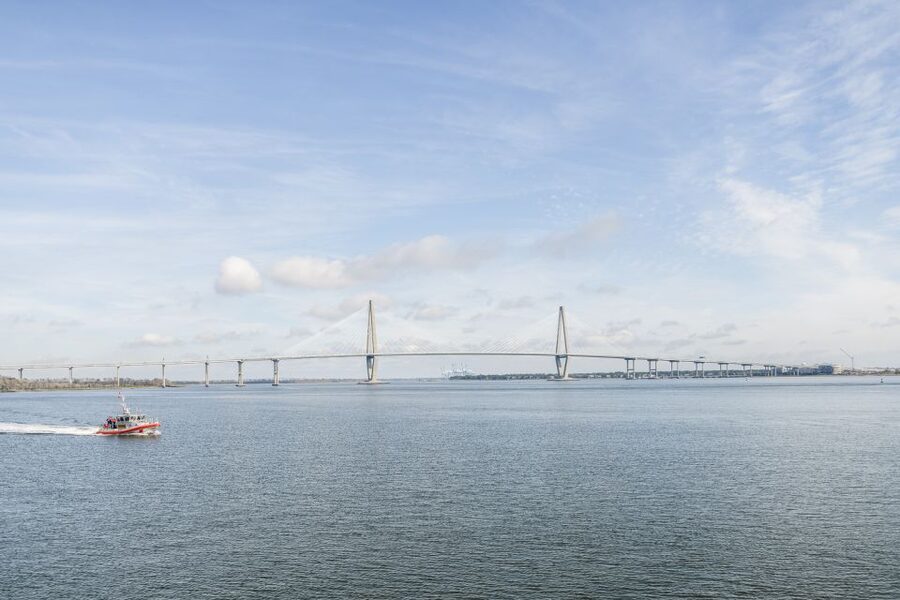 Charleston: Sightseeing Harbor Tour & Dolphin Watch - The USS Yorktown from the water