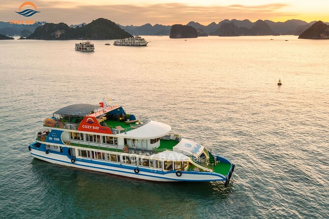 Cozy Bay Halong 5-Star Day Cruise, Buffet, Cave, Kayak, Swimming - Kayaking or a bamboo boat through the water
