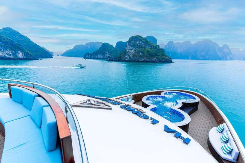 Discover Halong Symphony The Most Stunning Cruise In The Bay - Limestone Islands from the Main Deck
