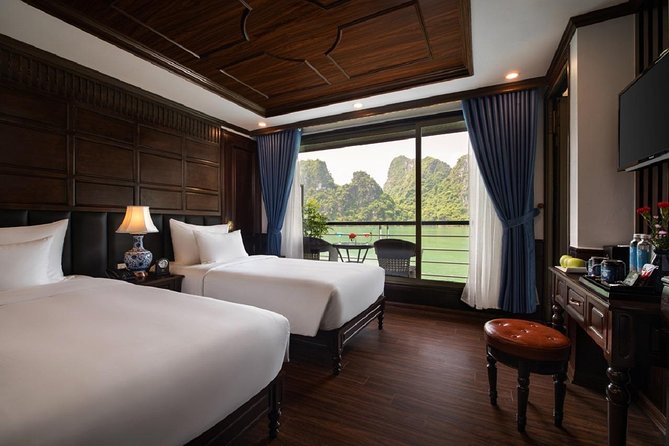 Doris Cruise 5 star cruise 3 days visiting Halong - Lan Ha Bay - Viet Hai Village by bicycle on day two
