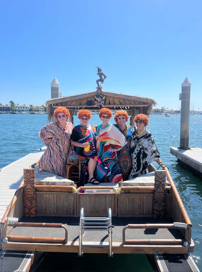 Floating Tiki Bar Harbor Cruise - Newport Harbor Homes and Yachts