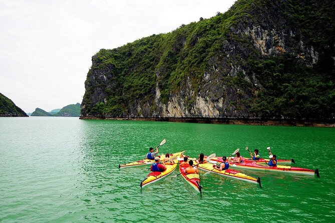 From Ha Noi - Full Day Ha Long Bay Trip - Limestone islands from the open deck