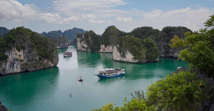 From Halong: 2 Days / 1 night with Halong - Lan Ha tour - Arriving at Tuan Chau Marina at 11:45