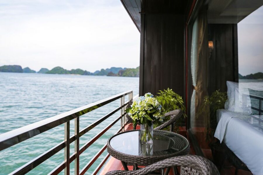 From Hanoi: 2-Day Halong and Lan Ha Bay La Pandora Cruise - Sunset, spring rolls, and the first night onboard