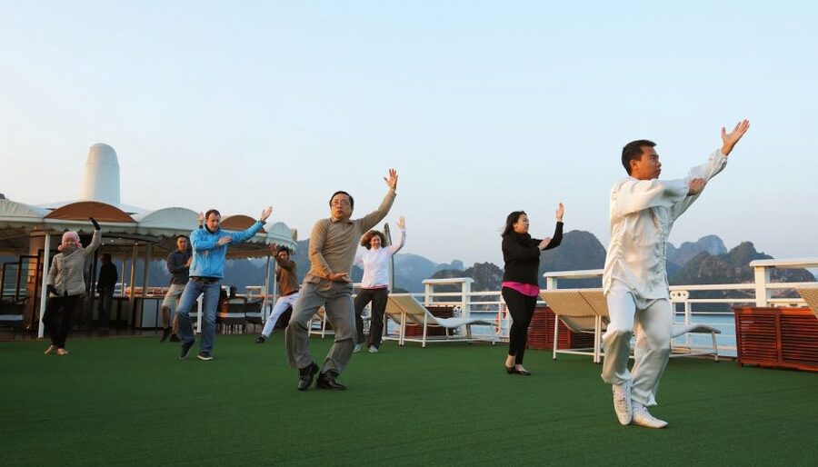 From Hanoi: 2-Day Halong Bay Cruise with Meals and Kayaking - Sunrise tai chi and Sung Sot Cave
