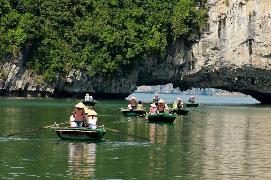 From Hanoi: Ha Long - Bai Tu Long Bay 2-Day 1-Night Cruise - Day two: Tai Chi, Thien Canh Son Cave, and the beach