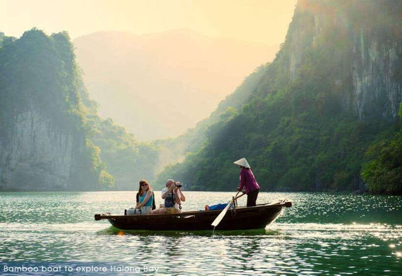 From Hanoi: Halong Bay on 5 star cruise full day tour. - The sunset party on the return cruise