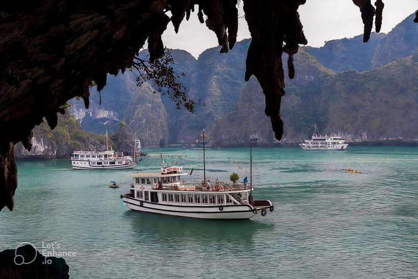 From Hanoi: Route 1 - Halong Cruise - Come back Hanoi early - Boarding at Tuan Chau and entering the bay