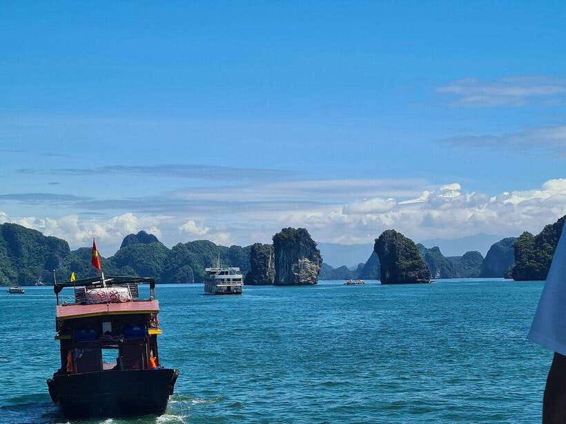 Full Day Boat Tour explore Cat Ba Archipelago & Lan Ha Bay - 1:45 PM, swimming, boat jumping, and bay time