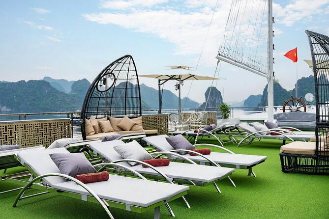 Full day Halong Bay Luxury Cruise - buffet lunch, kayak, swim. - Entering Sung Sot Cave