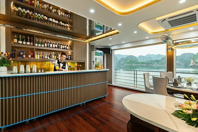 Full day Halong Bay Luxury Cruise - buffet lunch, kayak, swim. - Sunset tea and the return sail