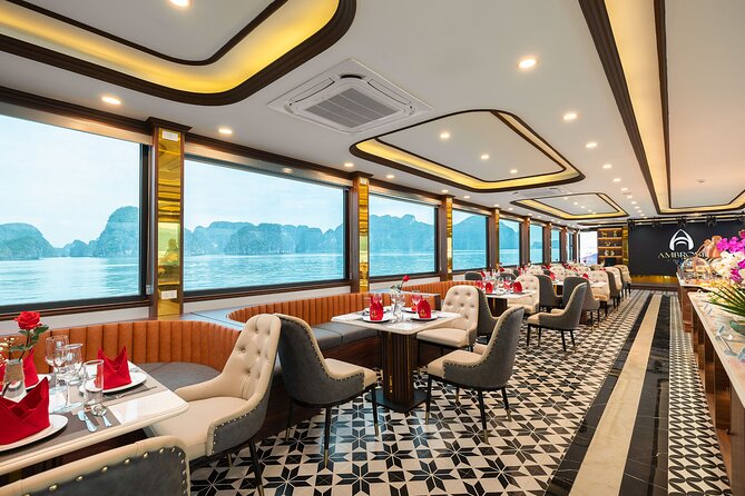 Full Day Halong Bay Tour with Lunch, Sunset Party from Hanoi - Cruising among Halong Bay’s limestone islands