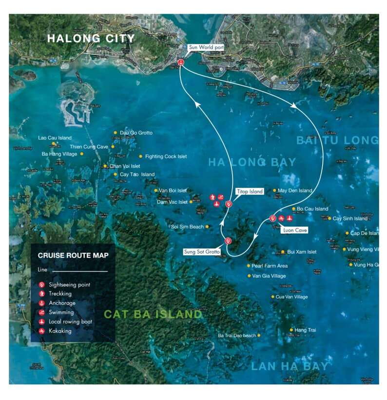 Ha Long & Bai Tu Long bay cruise wt Kayakking & buffet lunch - Vietnamese lunch beside the limestone islets