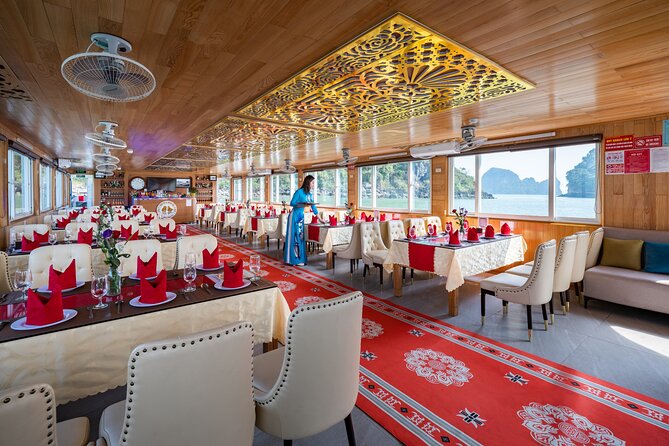 Ha Long Bay Cruise Day Tour - Cave, Kayaking, Swimming & Lunch - Cruising among Ha Long Bay’s limestone towers