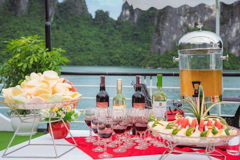 Ha long Bay day trip with Deluxe cruise - Sunset snacks on the return cruise