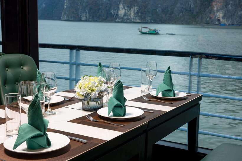 Ha Long Bay: Luxury Day Cruise, Caves, Kayak & Buffet Lunch - The sunset party on the return cruise