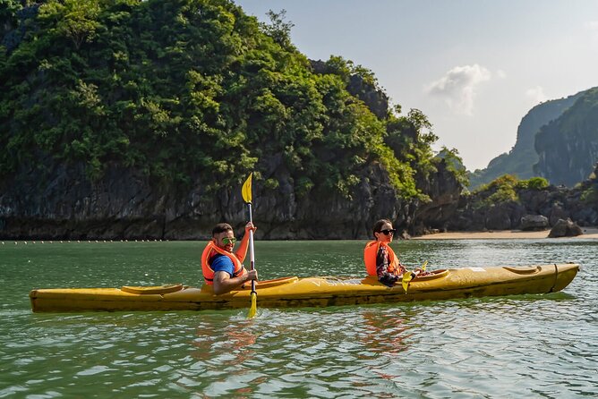 Halong Bay 2D1N Premium Cruise from Hanoi with Private Balcony - Sunset from the bay and an evening with music