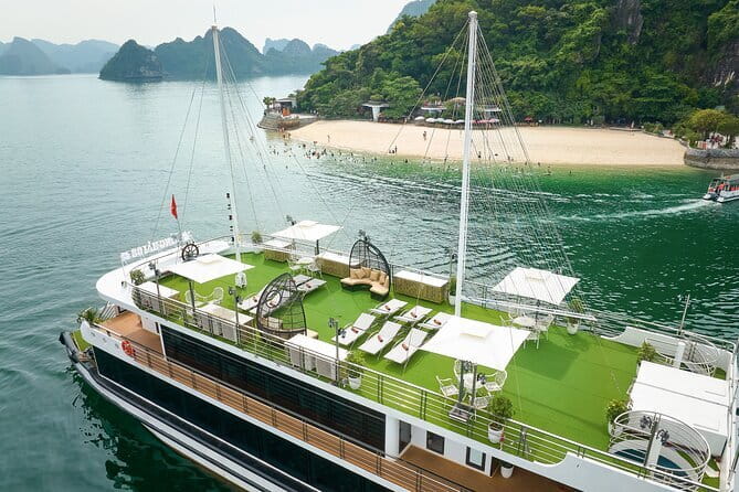 Halong Bay 5-Star Day Cruise, Buffet Lunch, Cave, Kayak, Transfer - Ti Top Island for beach time and a panoramic view