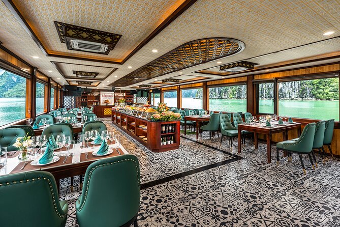 Halong bay 5star Cruise Day Trip: Buffet lunch & Limousine bus - Cooking class, sunset, and the ride back