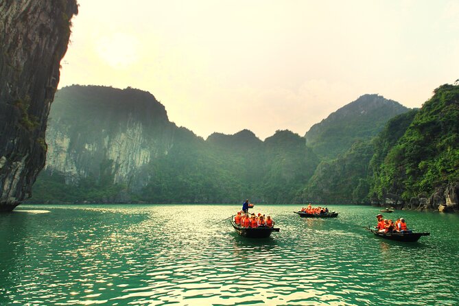 Halong Bay day cruise with Cave, Kayaking and Swimming on highway - Boarding at Tuan Chau and settling in for lunch
