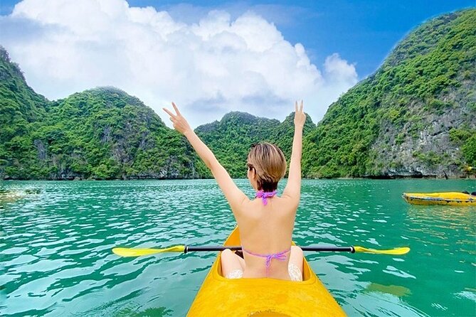 Halong Bay Day Tour 6Hour Deluxe Cruise Limousine Bus Small Group - Tuan Chau Harbour and the first view of the bay