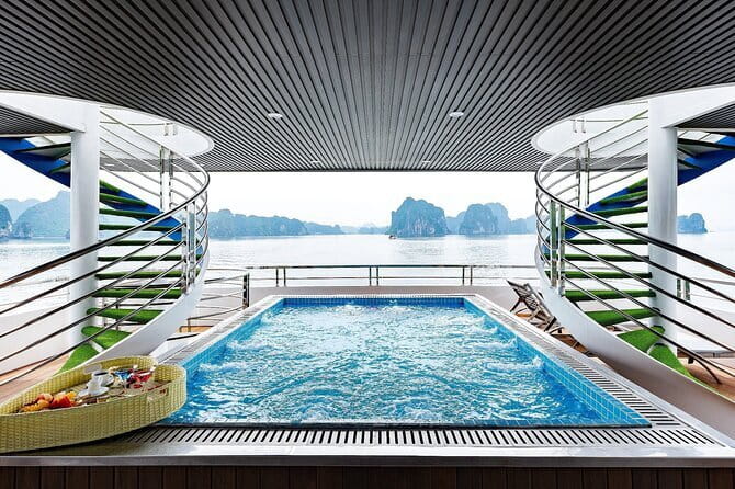 Halong Bay Day Tour Luxury Cruise With Jacuzzi and Buffet Lunch - Titop Island for a viewpoint or swim