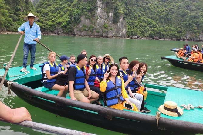 Halong Bay Day Tour With Titop Island, Cave, Kayak & Lunch - Sunset snacks and the ride back