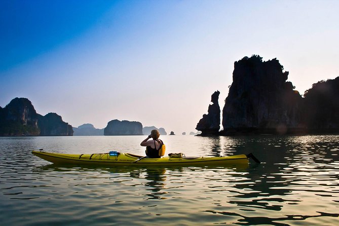 Halong Bay Full Day With Cave, Kayaking And Swimming - Highway Transfer - Hang Luon by kayak or bamboo boat