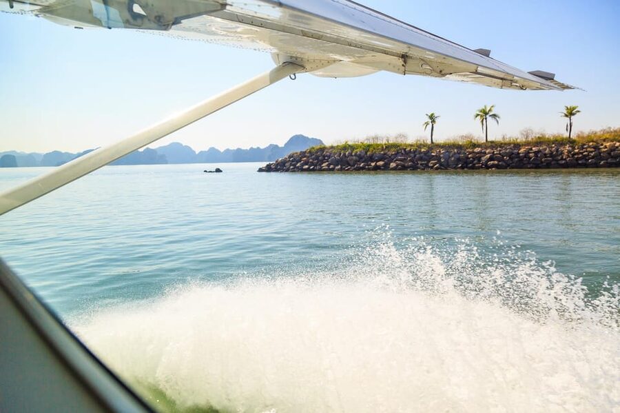 Halong Bay Seaplane - A bird's eye view experience from Sky - Cong Do Island and its winding sea valleys