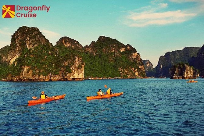 Halong Islands, Cave, Kayak, Bamboo Day Tour w Dragonfly Cruise - Kayak or bamboo boat for 45 minutes