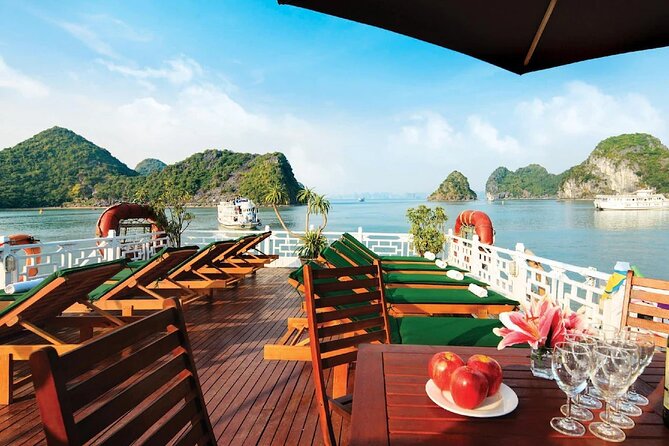 Halong Seasun Cruise 2 days 1 night visiting and enjoying halong bay tour - Titop Island and Luon Cave: swim or paddle