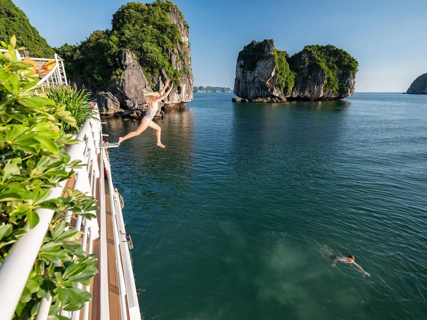 Hanoi: Cat Ba Island & Lan Ha Bay Day Trip Cruise with Lunch - Kayaking, caves, swimming, and the boat slide