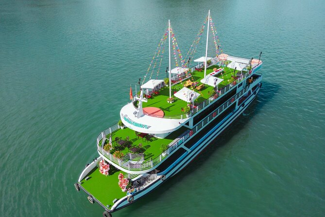 Hanoi Luxury Day Cruise to Ha Long Bay All Inclusive with Buffet - Titop Island for a viewpoint and swim