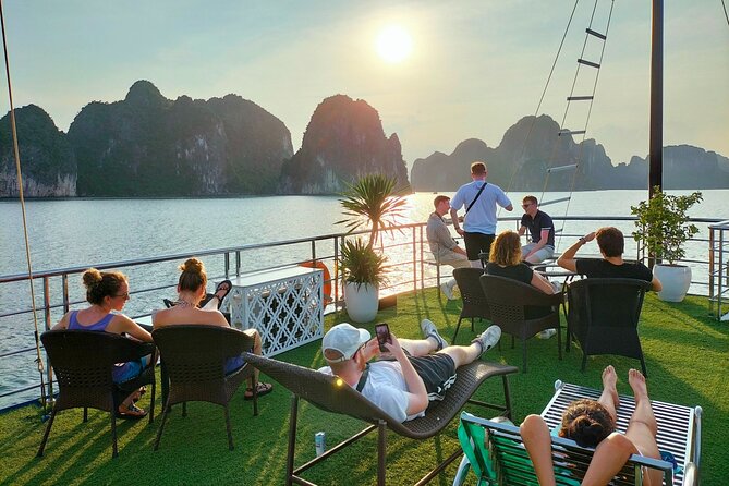 Hanoi Luxury Day Cruise to Ha Long Bay All Inclusive with Buffet - The sunset party before returning to Hanoi
