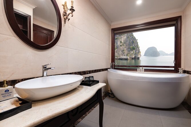 Lan Ha - Ha Long Bay 5Star cruise-Private balcony cabin 2day trip - Day two: tai chi before breakfast